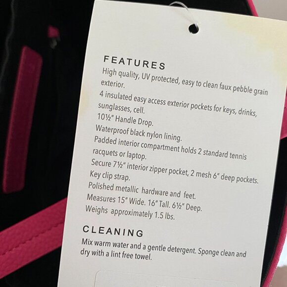 Sports CHIC Titanium pink tote bag vegan NEW - Picture 4 of 4